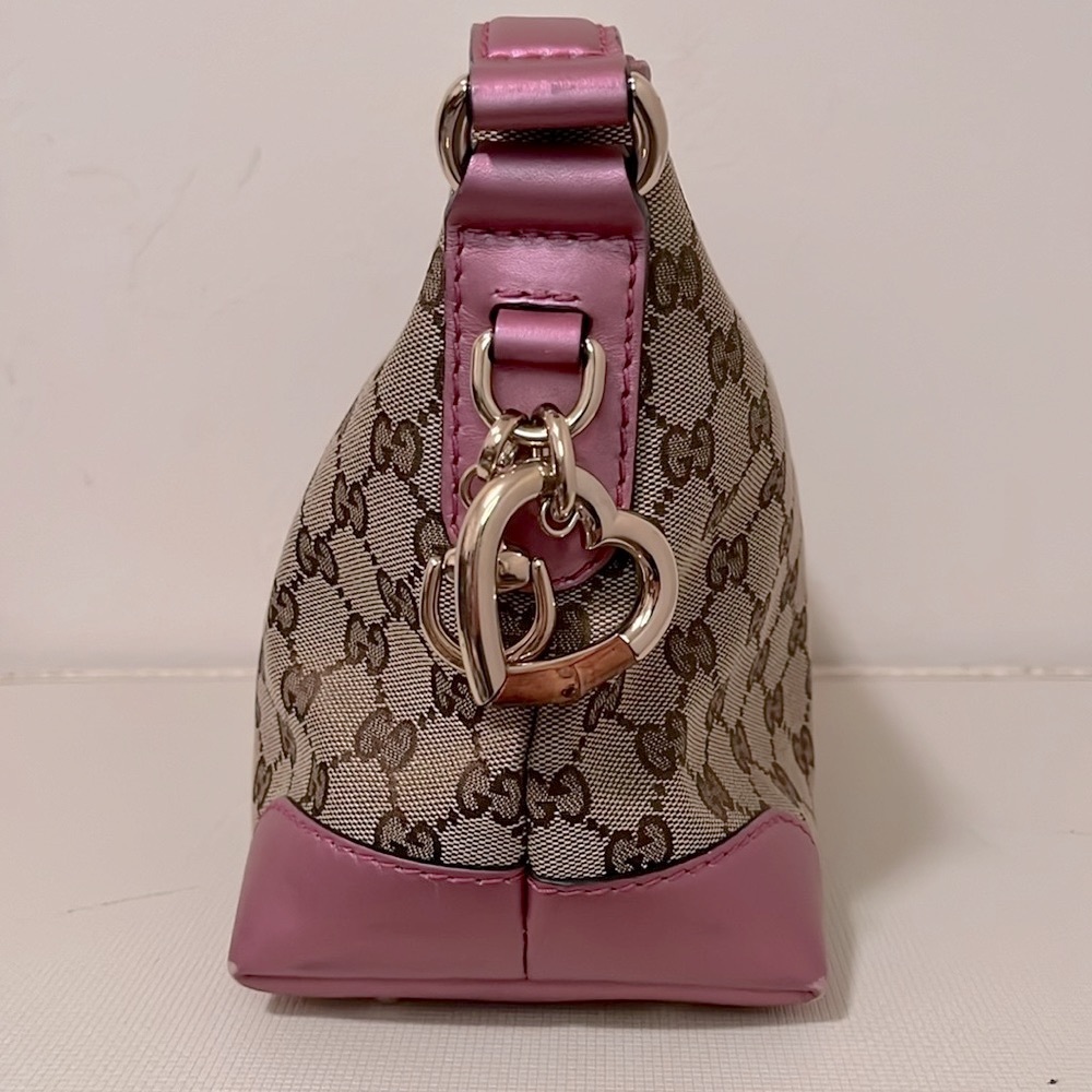 Gucci Metallic Pink Monogram Pochette - Picture 3 of 16
